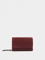 Cartera Detalles De Piel Con Solapa burdeos