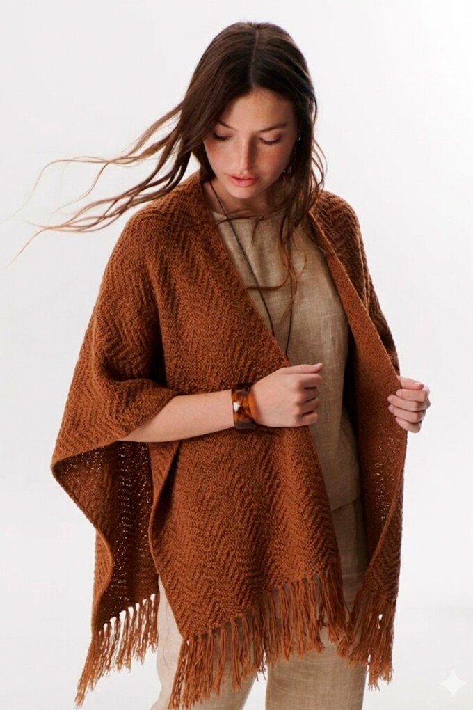 RUANA ESPIGA UY TOSTADO