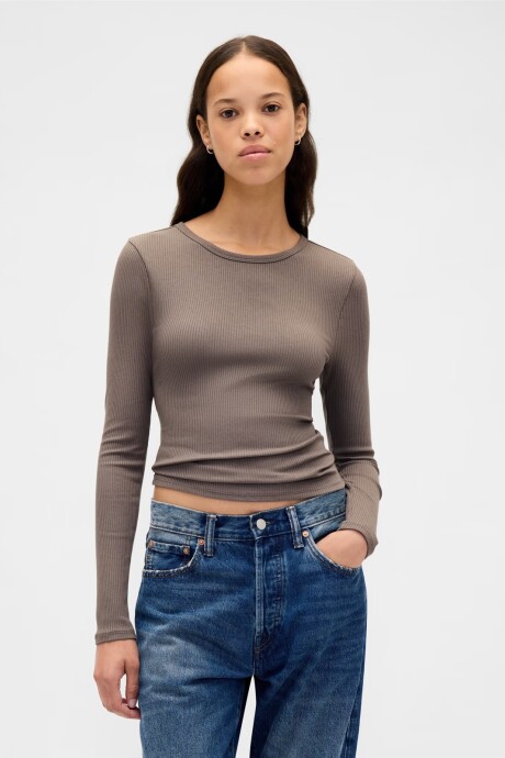 Remera Rib Manga Larga Mujer Plymouth Rock