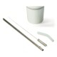 Jarra Vaso Terminico 1200ml Ac Inox y sorbete en Ac inox Blanco