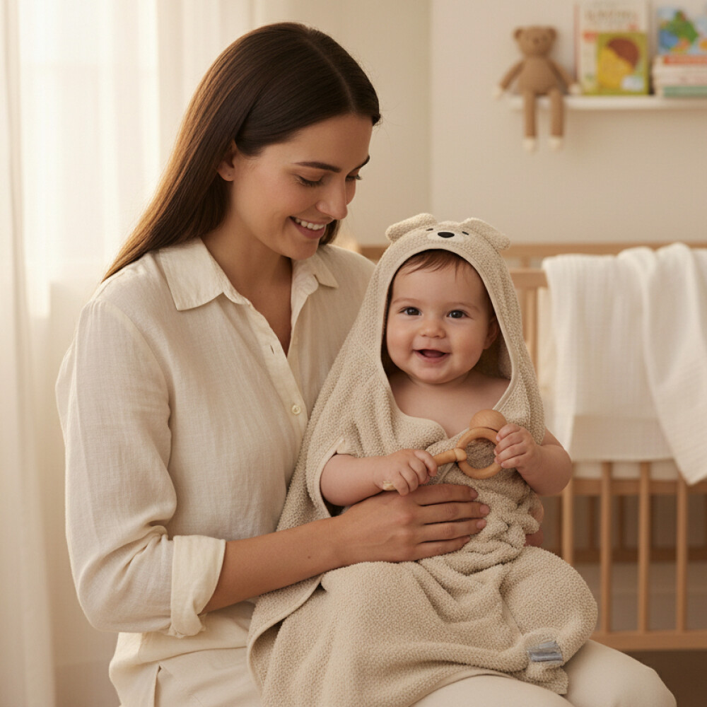 Toalla capucha LORELLI beige