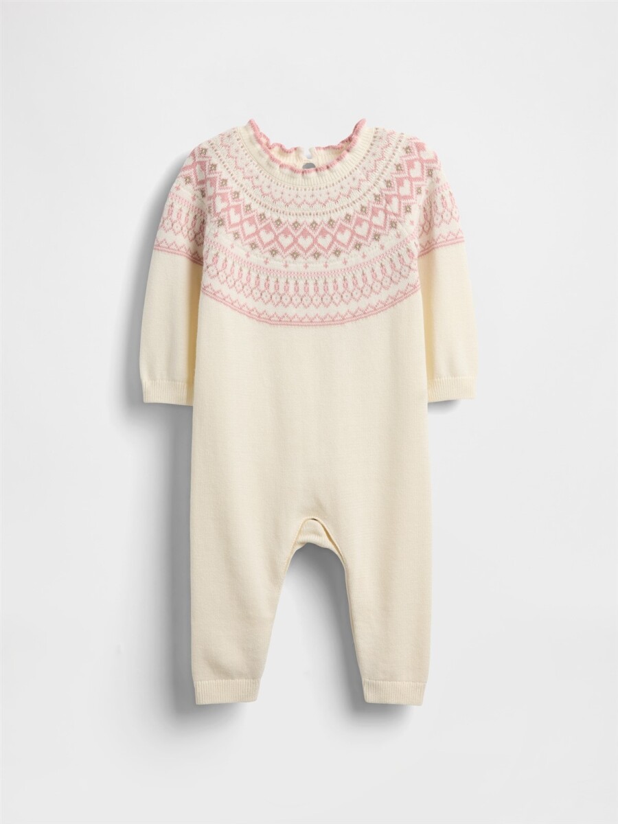 Enterito Buzo Fairisle Bebé - Barely Pink 