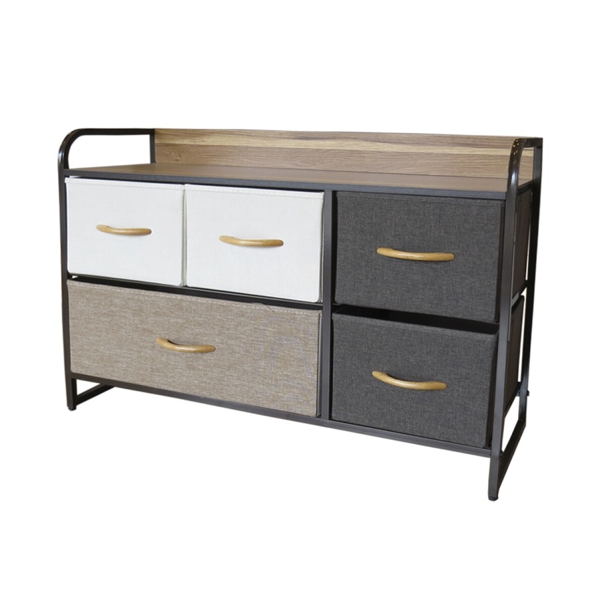 Mueble Organizador 5 Cesto Cajones Tela Estructura Acero - Multicolor 