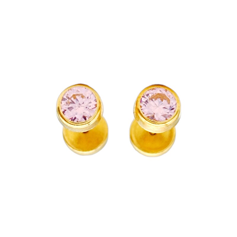 Abridores Punto de luz-Oro 18k-Piedra Zirconia-AB9527 conpiedra