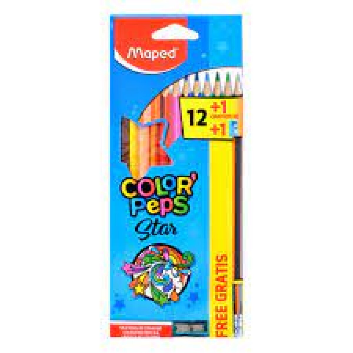 Colores Maped Color Peps x 12 colores + Lapiz y Sacapuntas 