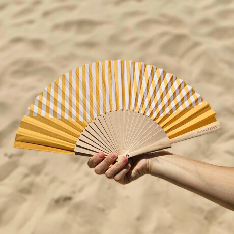 Abanico diseños en amarillo Rayas