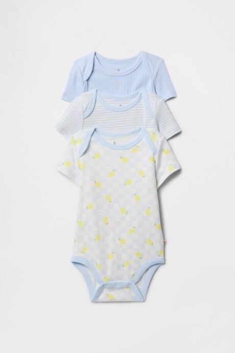 Bodies Pack X3 Bebé Serene Blue