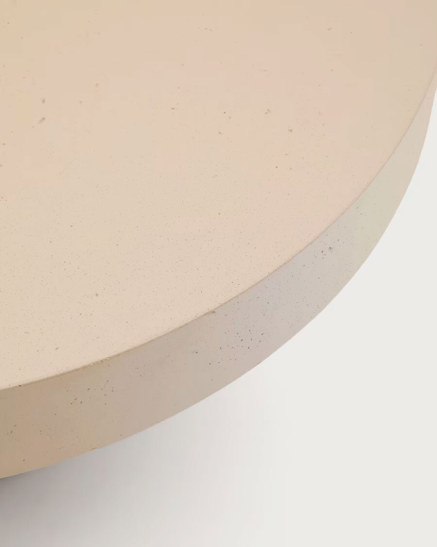 Mesa de centro Aiguablava de cemento beige Ø 90 cm