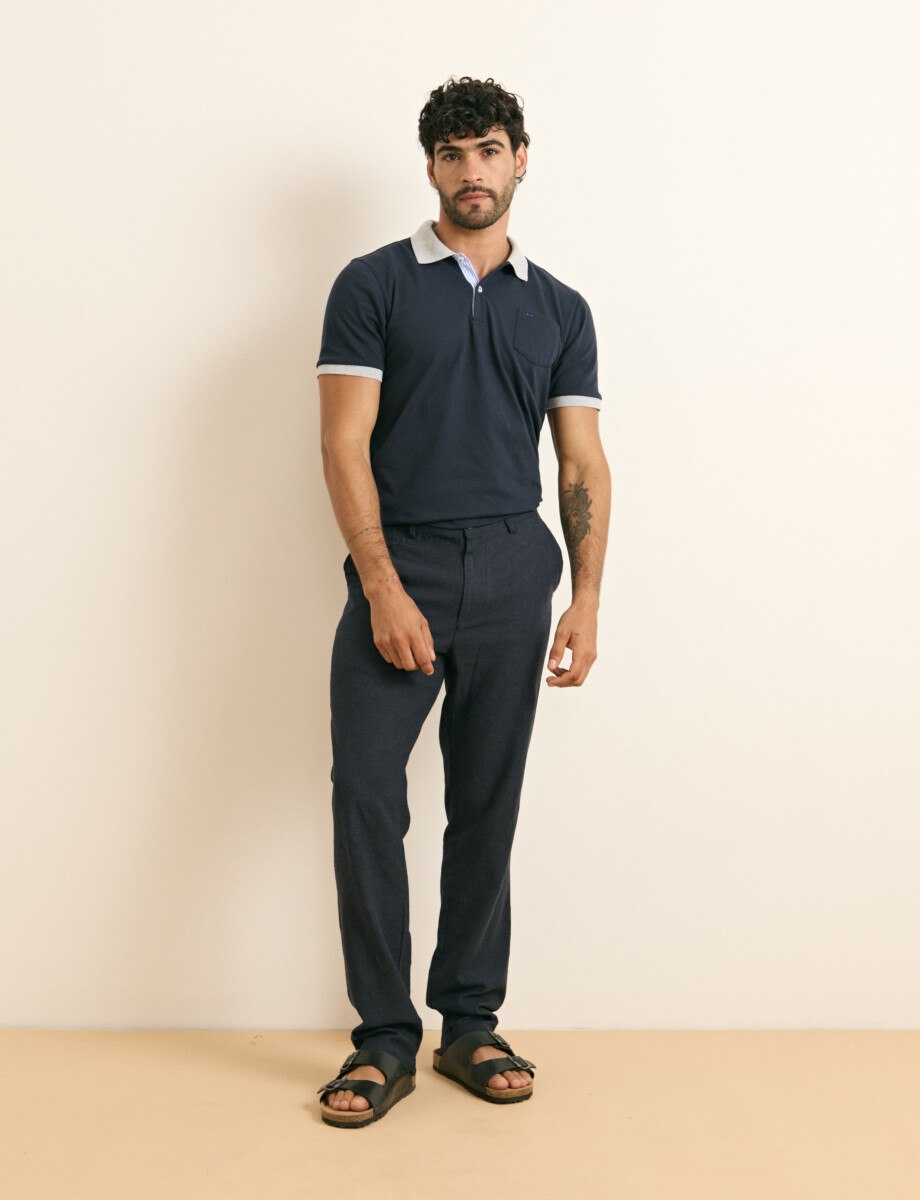 REMERA HARRINGTON LABEL - Azul Oscuro 
