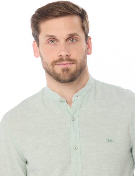 CAMISA DE LINO CUELLO MAO Menta