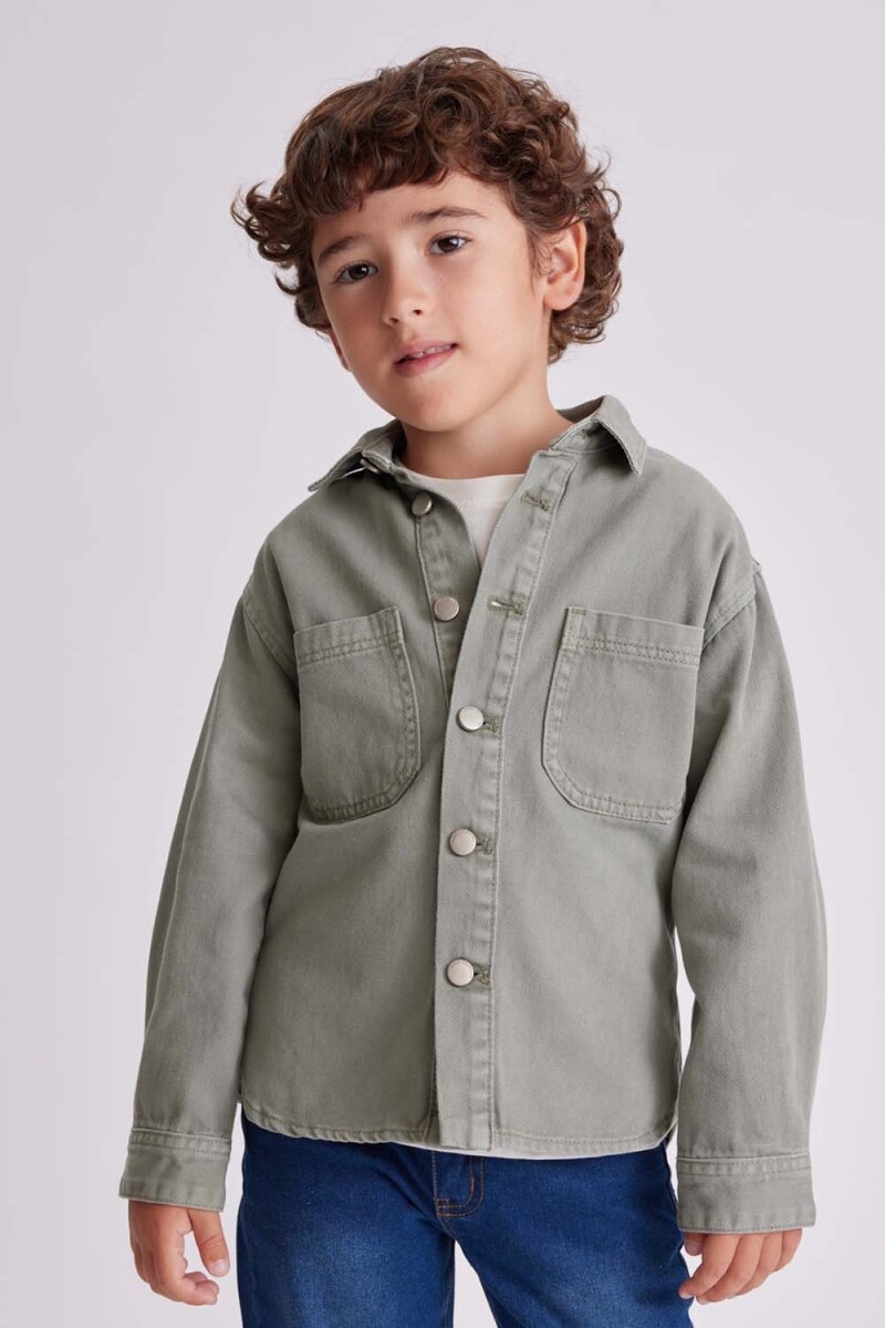 Sobrecamisa de jean Aceituna