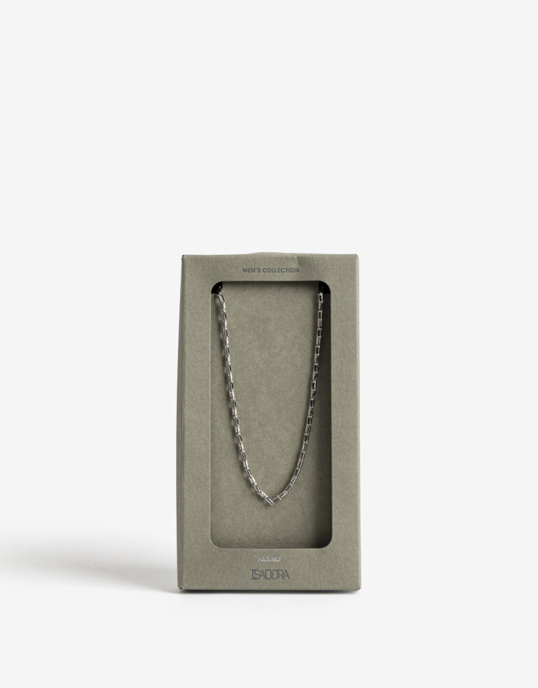 Collares Cortos Color Collar Corto De Acero Men´s Collection - Plateado