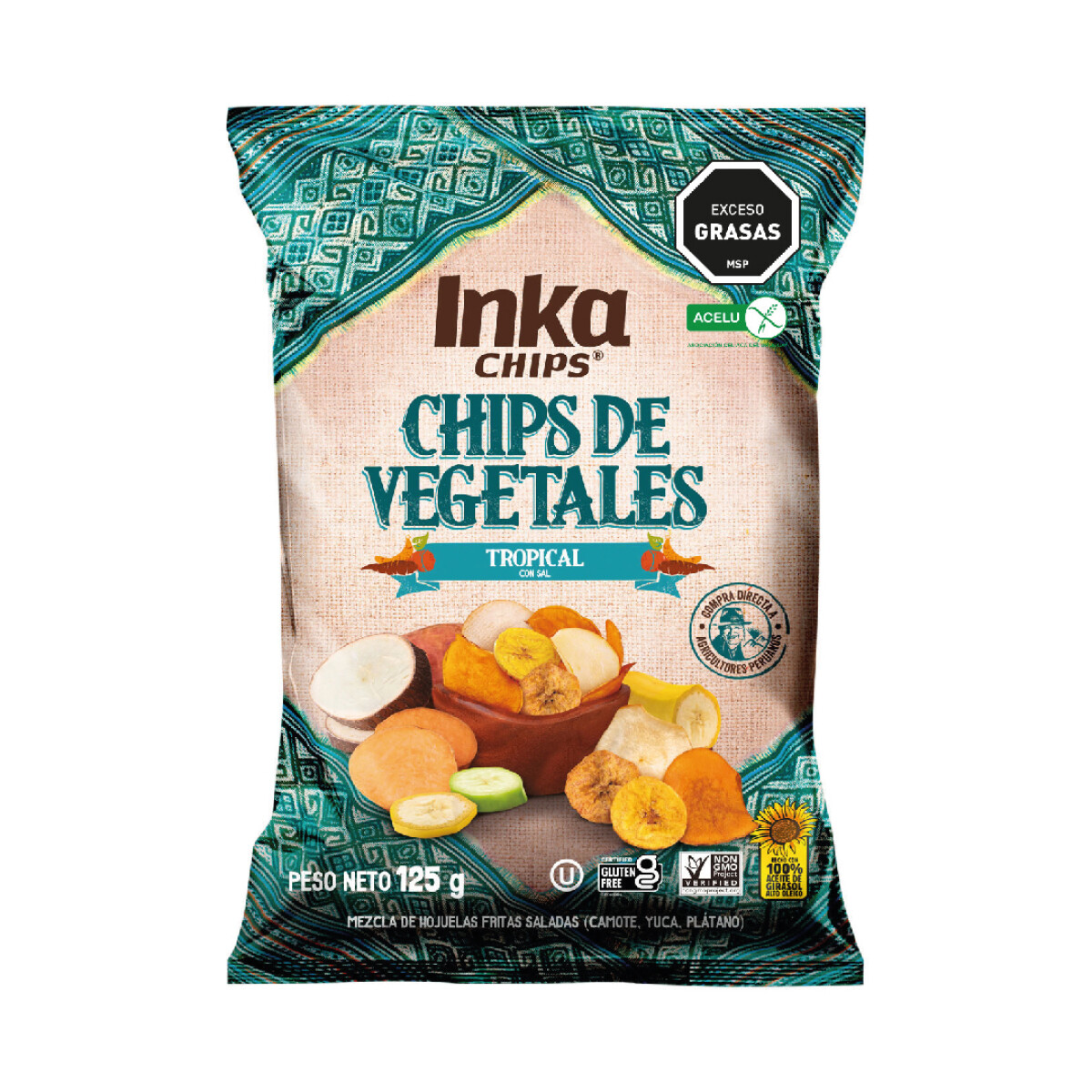 Chips De Vegetales Tropical Con Sal Inka Chips 125g 