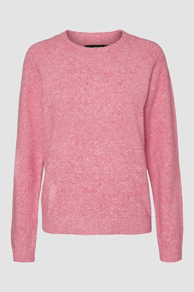 Sweater Tejido Doffy Manga Larga Y Cuello A La Base - Geranium Pink 