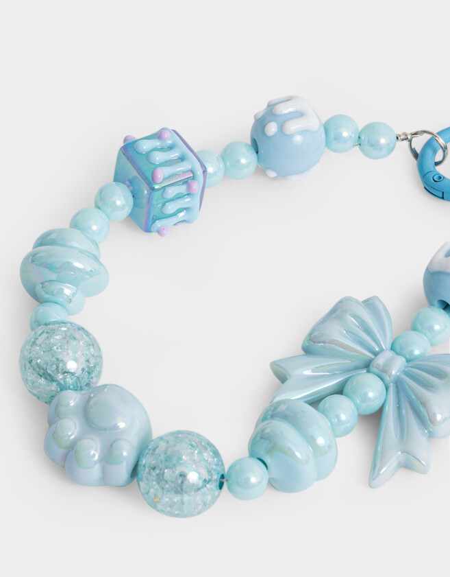 Accesorios De Celular Varios Strap De Mostacillas Para Celular - Azul Celeste