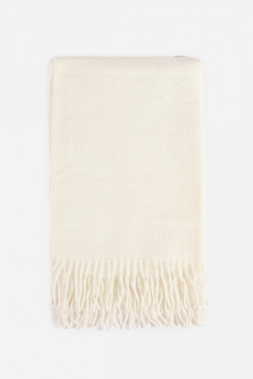 Bufanda tejida lisa crudo