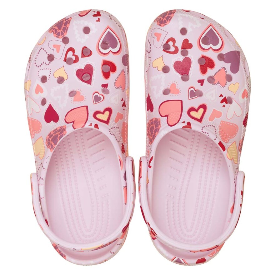 Classic VDay Clog K Pink Milk/hearts