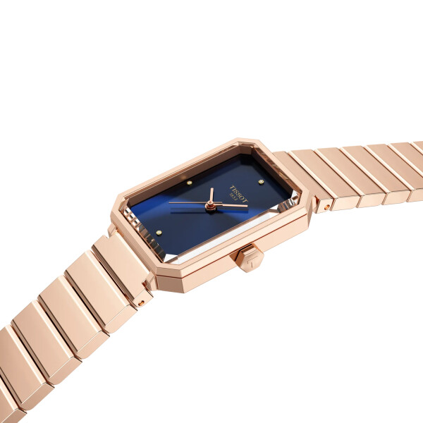 Reloj TISSOT SRV rectangular con brillantes en su esfera azul Reloj TISSOT SRV rectangular con brillantes en su esfera azul