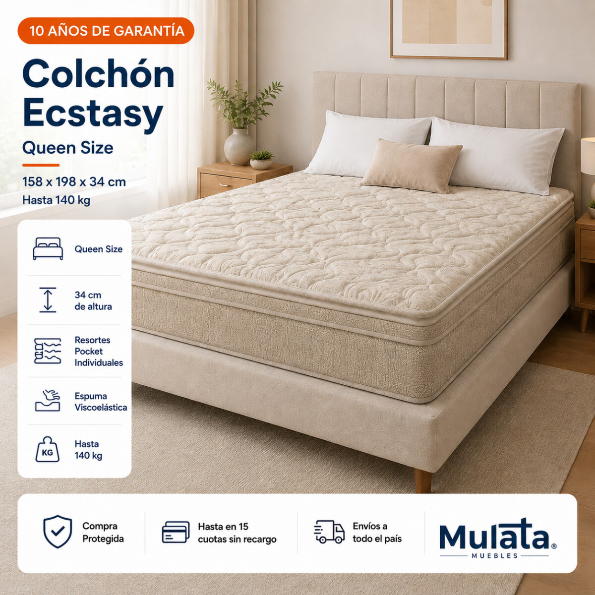 Colchón Queen Ecstasy Pocket 