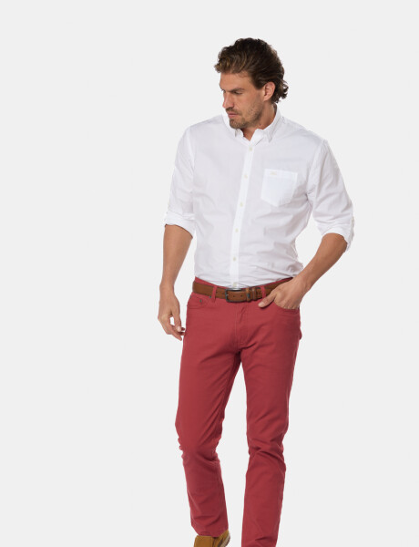 PANTALÓN 5 BOLSILLOS CON SPANDEX Bordeau