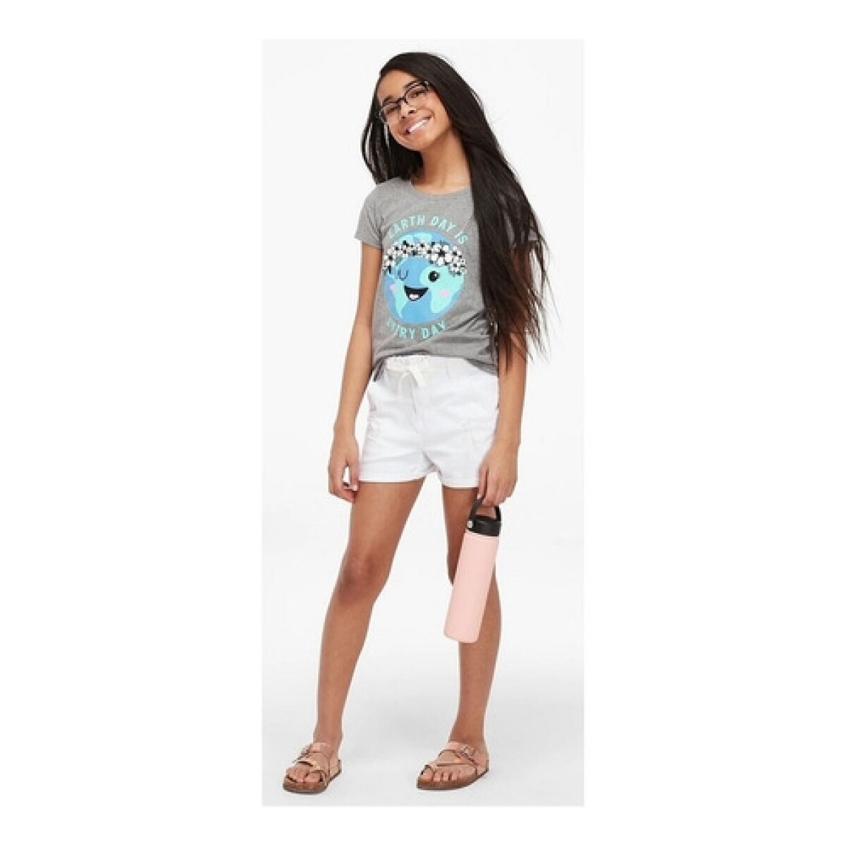 Remera para niña Justice Glitter - Plateado 
