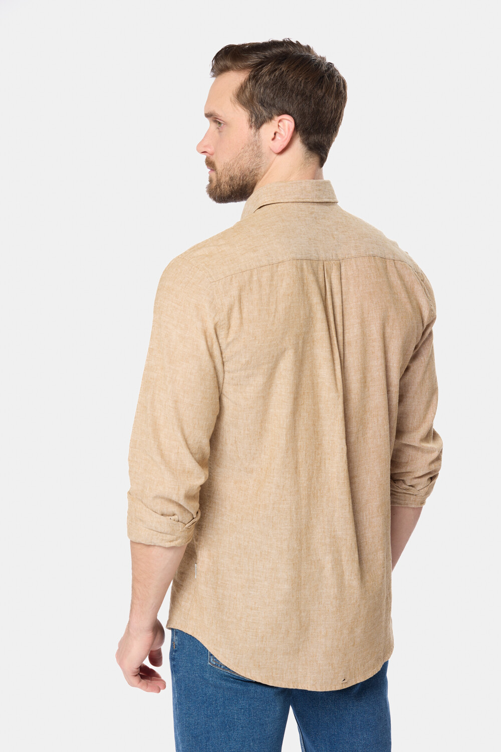 CAMISA DE LINO Camel