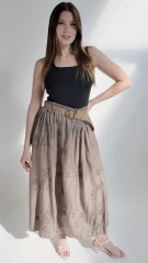 Pollera Flor Marrón