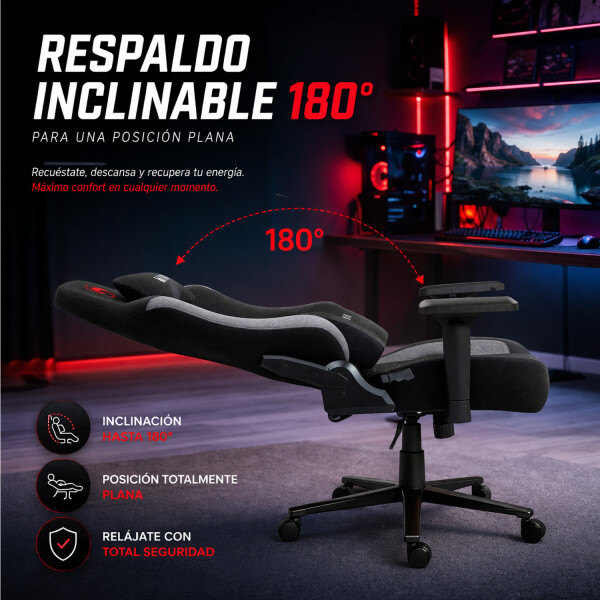 Silla Gamer Marvo Ch-178 Respaldo 180º Ergonómica 150kg SILLA MARVO CH-178 GRIS
