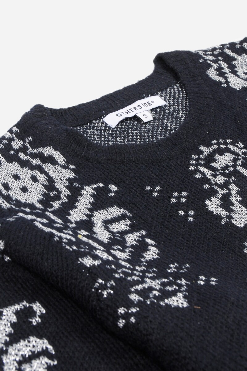 Sweater con dibujo en jacquard - Mujer AZUL