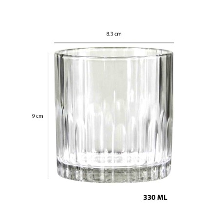 Set de 6 Vasos para Whisky en Vidrio de 335Ml Picca Citinova Transparente
