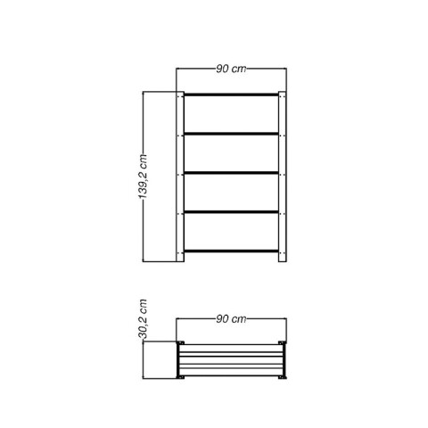 Estantería modular 5 estantes color natural TM0055