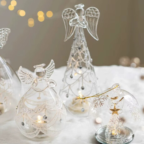 Veladora Ángel Navideño De Cristal Modelo C