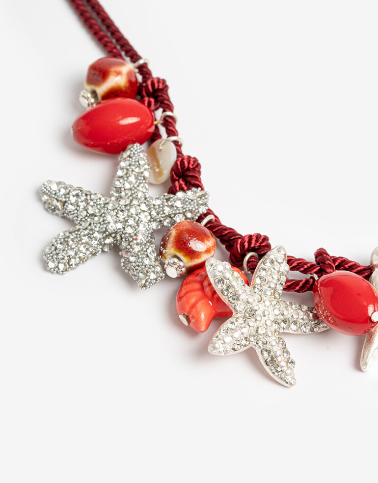 Collares Cortos Cordón Collar Corto Multidijes Estrella - Rojo Medio