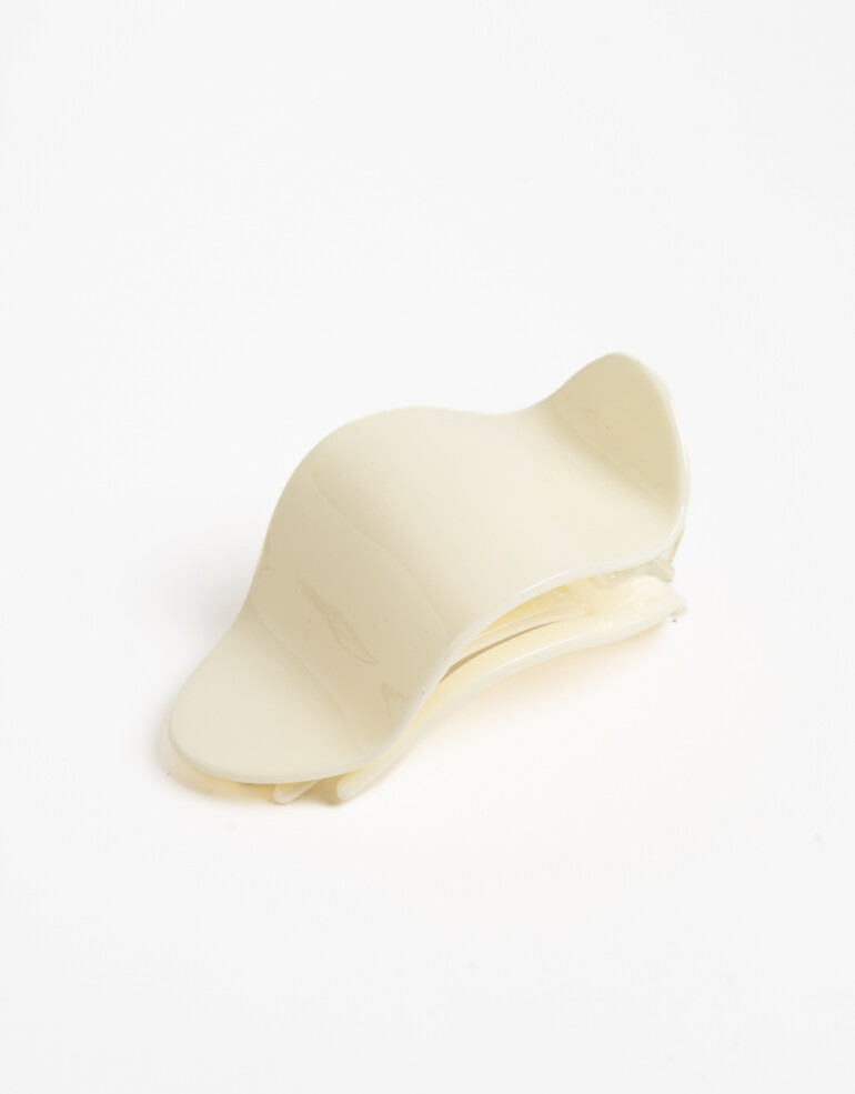 Broche Básicos Broche Acrílico Wavy - Blanco Crudo