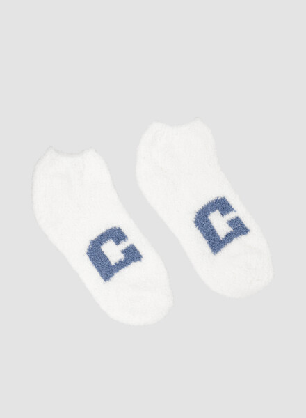 Medias damas corta chenille con antideslizante Blanco