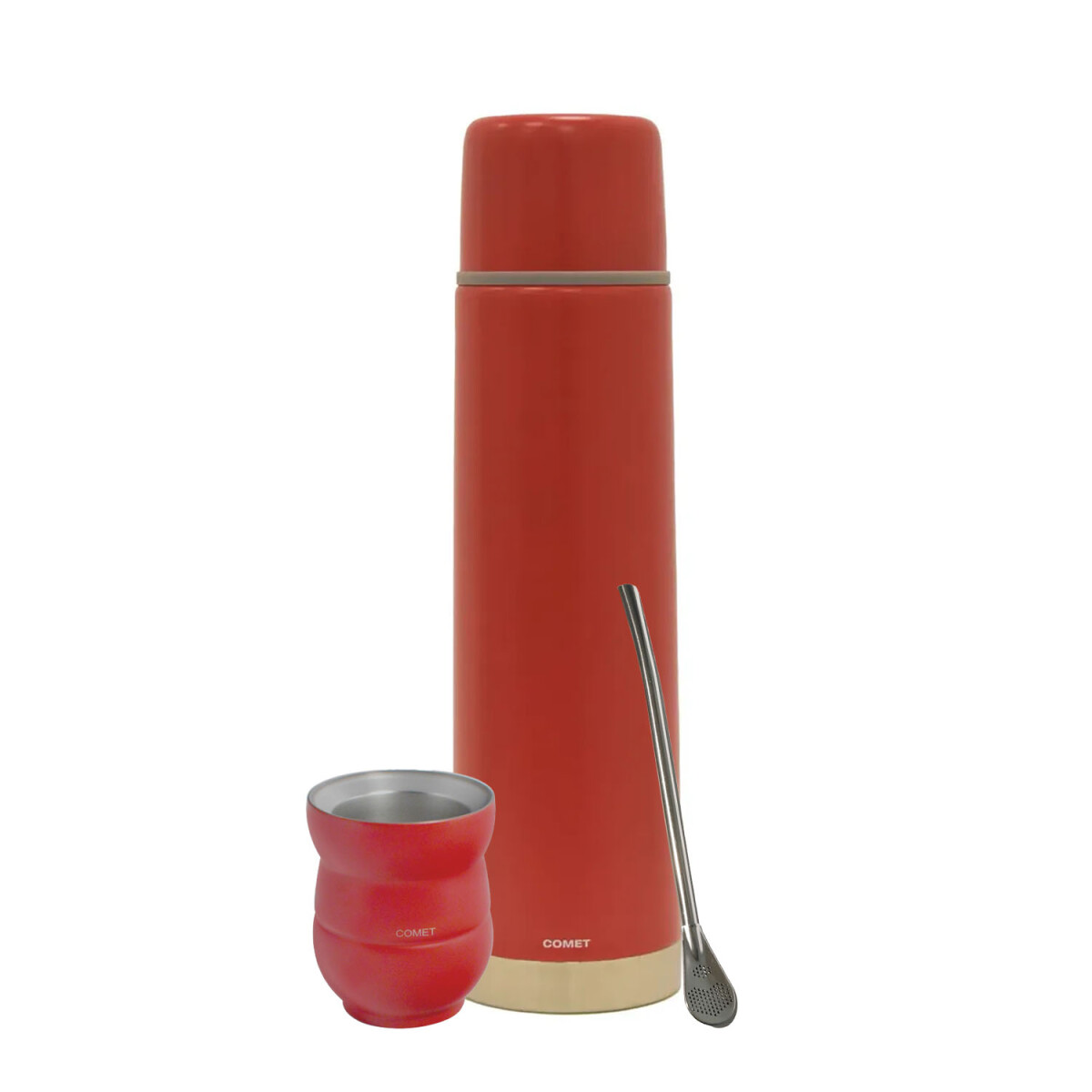 Set Comet Termo Bala 750ml +mate 140ml +Bombilla Regalo - Rojo 
