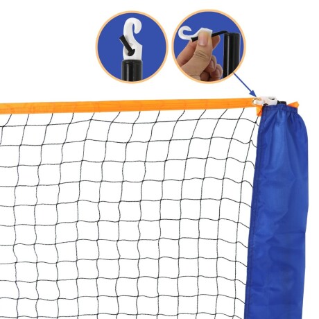 Red Futbol Tenis Portatil Portable Con Bolso Y Soporte Azul/naranja