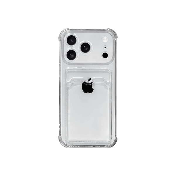 Protector para iPhone 17 Pro con porta tarjeta transparente Protector Para Iphone 17 Pro Con Porta Tarjeta Transparente