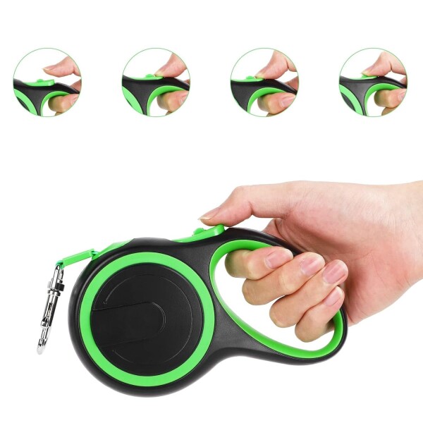 Correa Extensible 3 Mts Retractil Hasta 15Kg Perro Mediano Variante Color Verde Negro