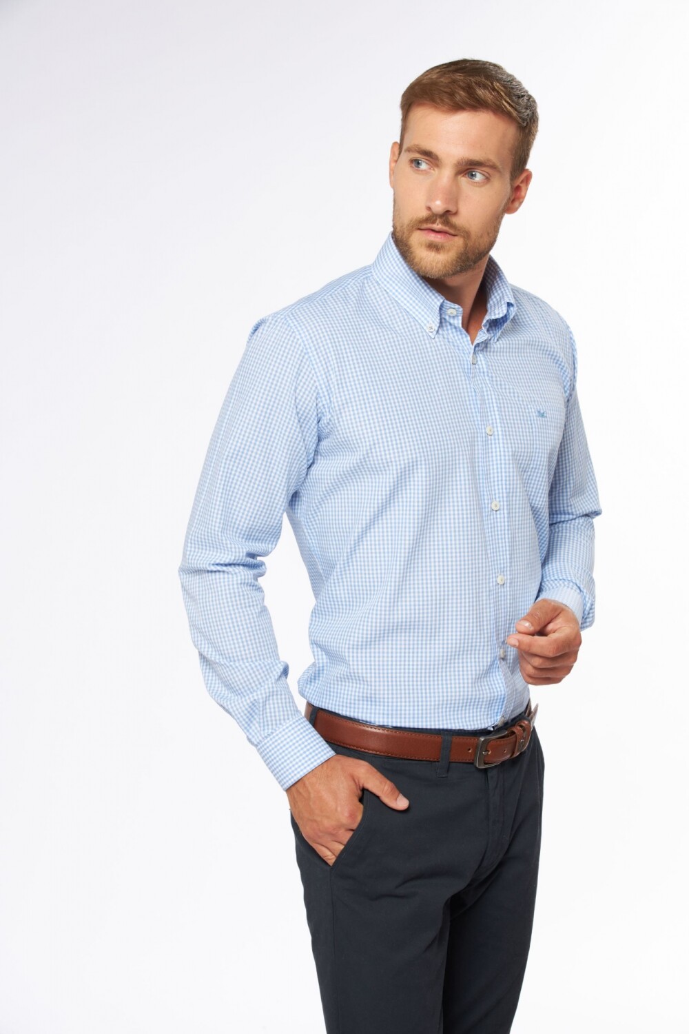 CAMISA SPORT A CUADROS Azul
