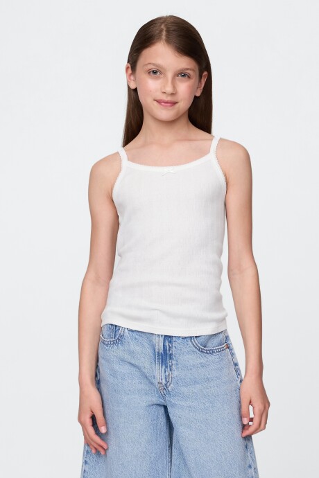 Musculosa Pointelle Niña New Off White V2