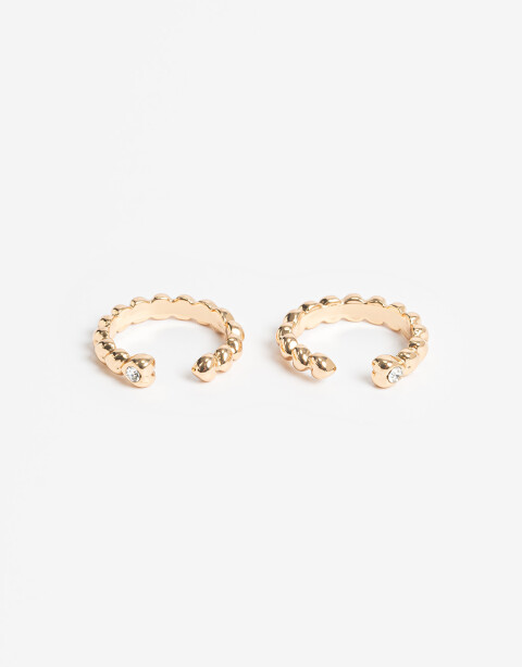 Sets Anillos Metal Anillo Metal Corazones Bañado En Oro - Dorado