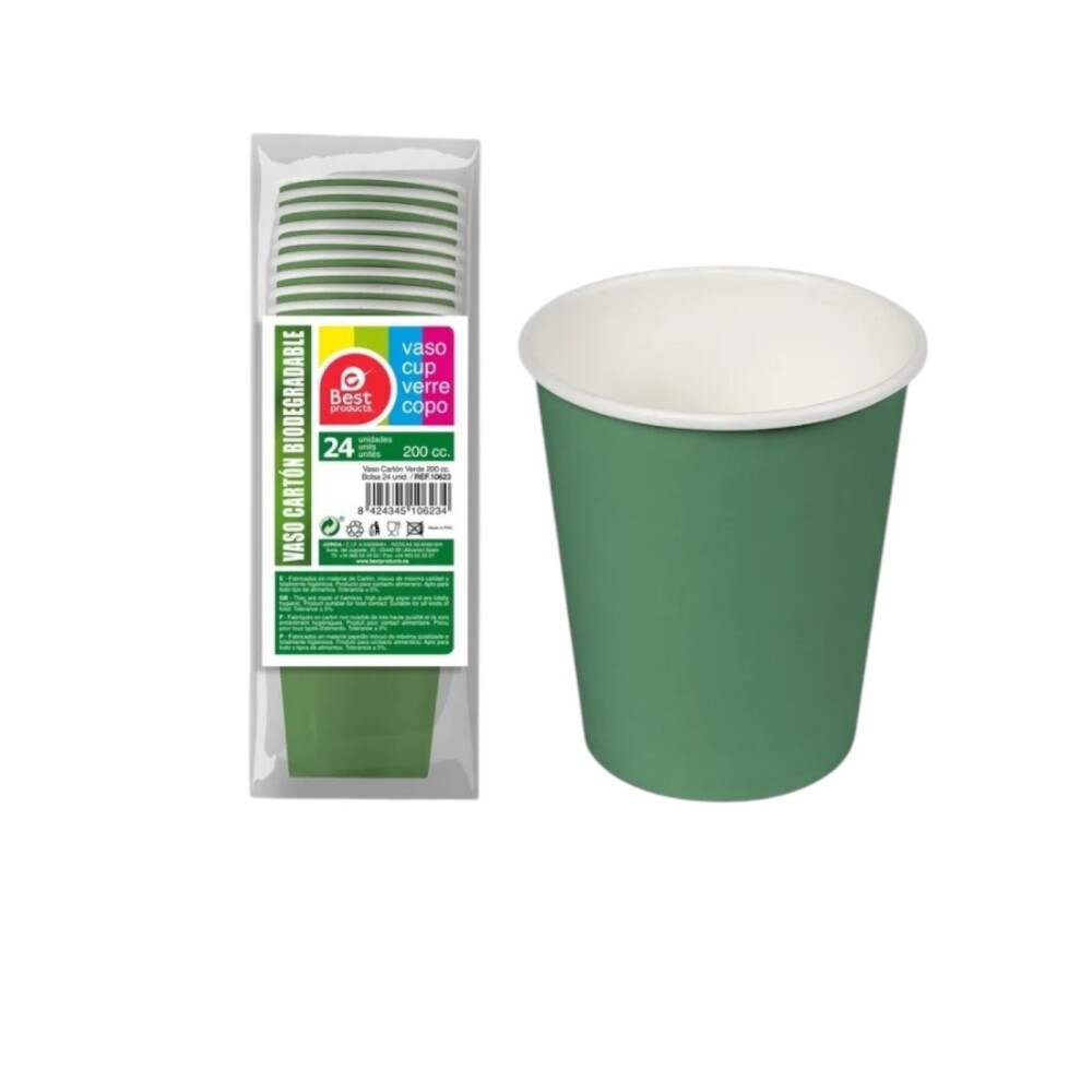 Vaso 200Cc Verde JUIN VASO CARTON VERDE 200CC
