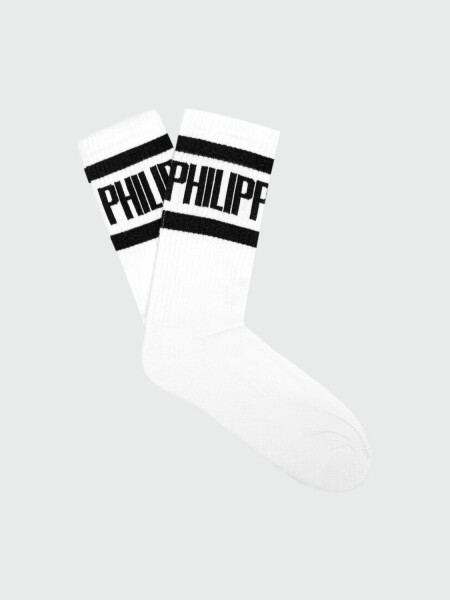PHILIPP PLEIN - calcetines negros con logotipo Blanco