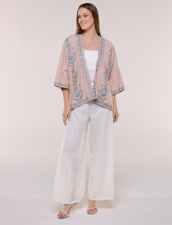 Cardigan Kimono Bordado TOSTADO/MULTI