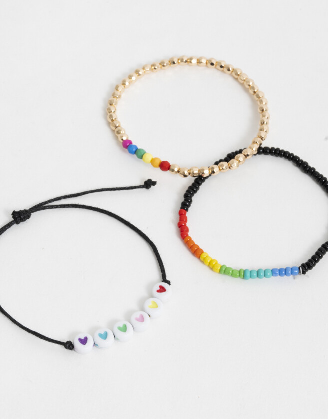 Pulseras Elásticas Sets Mostacillas Set De Pulseras Elásticas "pride" - Dorado
