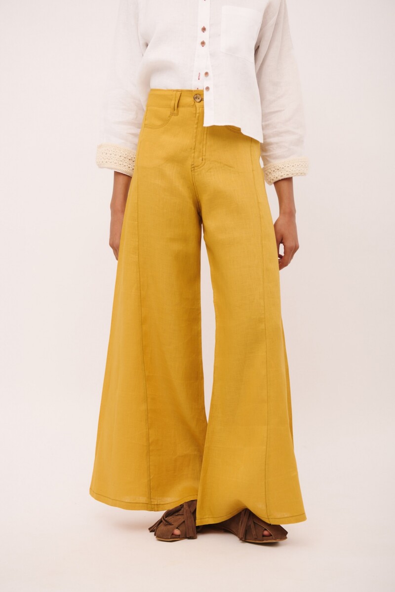 PANTALON WIDE XL LINEN SS26 - Pistacho 