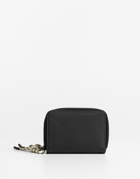 Billetera Zip Round Billetera De Cuerina Con Doble Cierre - Negro