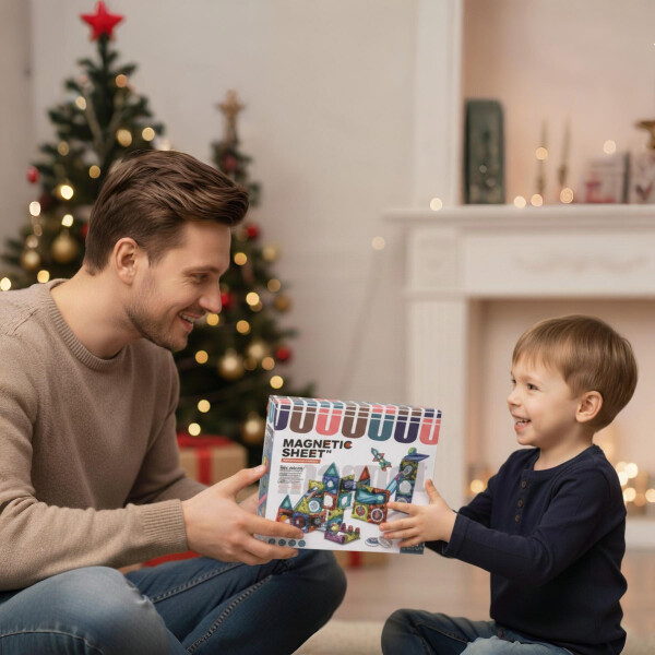 Juego De Construcción Bloques Magnéticos Infantil 42 Piezas Diseño De Colores