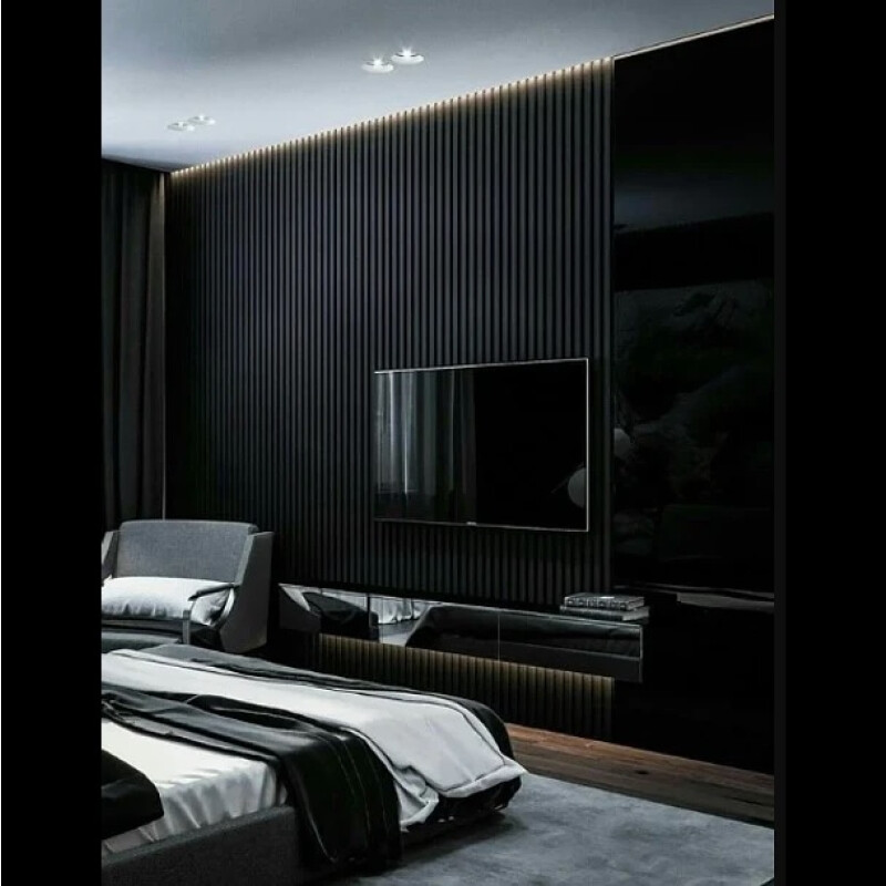 Panel ranurado WPC negro Panel ranurado WPC negro